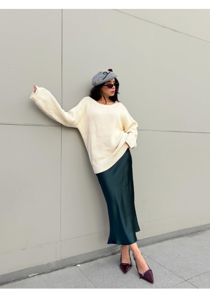 Kadın Taş Oversize Selanik Örgü Triko Kazak 30057 modelleri