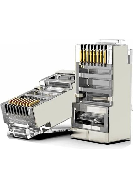 70 Adet Yeni Nesil Metal 3 Micron Gold Plated Cat5/cat6 RJ45 Konnektörü 8P8C Ethernet Kablo Ucu Jack