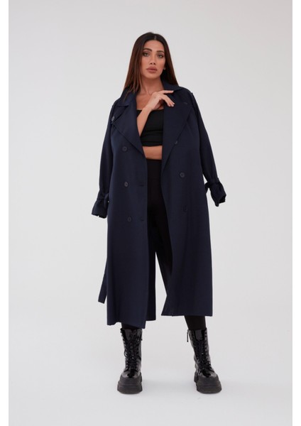 Şık Taş Rengi Düğmeli Trençkot – Rahat ve Modern Kesim fiyatları