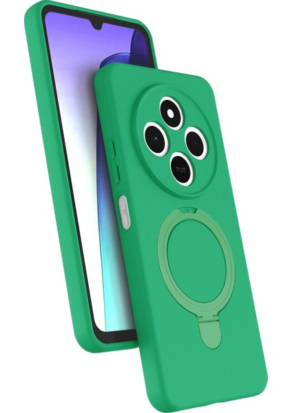 Redmi 14C Uyumlu Içi Kadife Stand Olabilen Halka Yüzüklü Kılıf