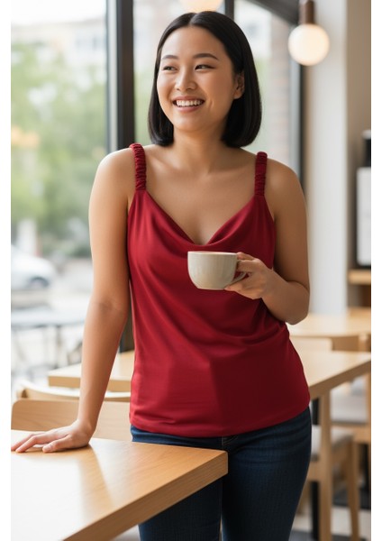 Askılı Büyük Beden Sandy Bluz