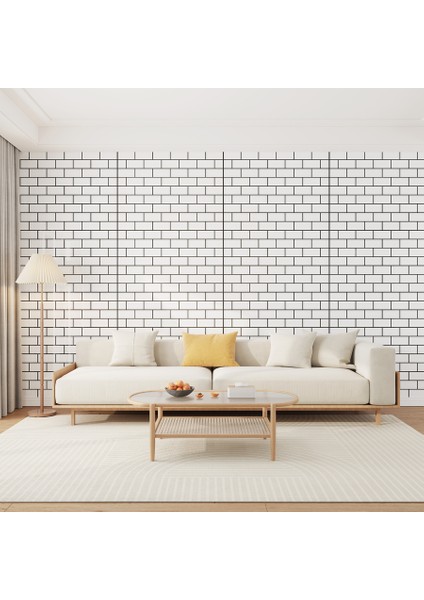 Yapışkanlı Tezgah Kaplama Folyosu 30X60CM Beyaz 6'lı Paket x 12 Adet