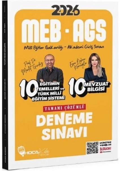 2026 Meb Ags Eğitimin Temelleri ve Türk Milli Eğitim Sistemi Mevzuat Bilgisi 10-10 Deneme Hoca Kafası