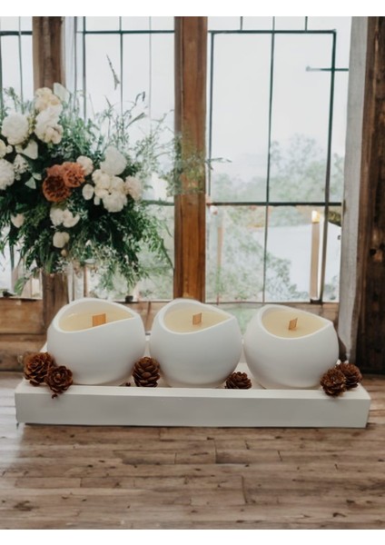 C55 Dekoratif 3lü Mumluk Set