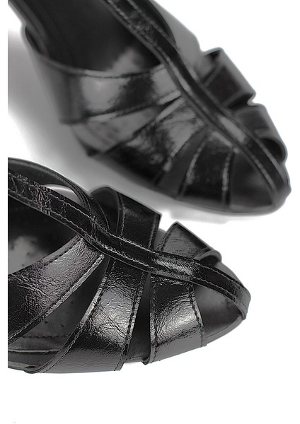 Princess Kadın Klasik Topuklu Ayakkabı Siyah Rugan fiyatları