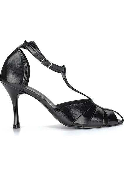 Princess Kadın Klasik Topuklu Ayakkabı Siyah Rugan fırsatları