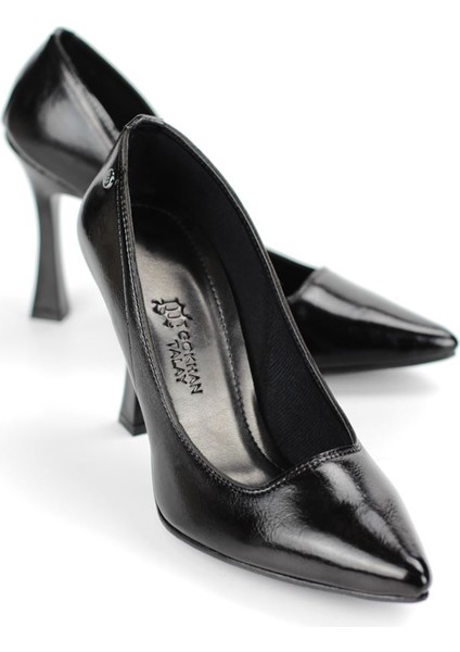 Odette Esnek Yumuşak Kaymaz Taban (10 Cm) Siyah Rugan Kadın Topuklu Ayakkabı fiyatları