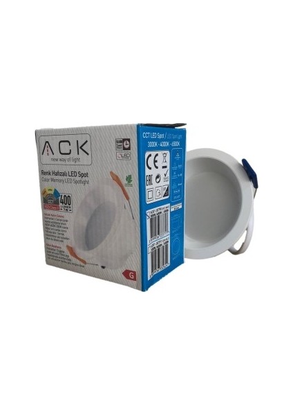 7W Backlight LED Beyaz Kasa Spot Yuvarlak / 3 Renk 3000K-4000K-6500K / Ack