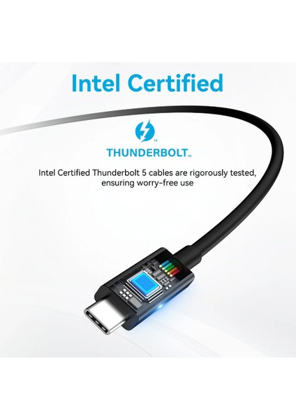 Thunderbolt 5 Type-C Kablo – 240W Hızlı Şarj, 120GBPS Veri, 16K/8K Görüntü Desteği Intel Sertifikalı ZR1017 fiyatları