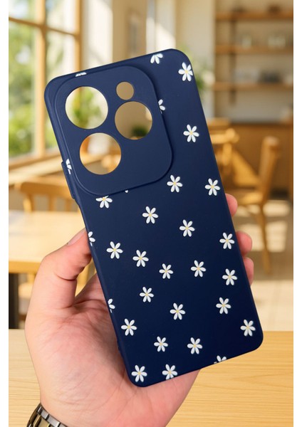 Infınıx Hot 40 Pro Uyumlu Mini Papatya Desenli Silikon Darbe Emici Klasik Korumalı Rubber Kılıf