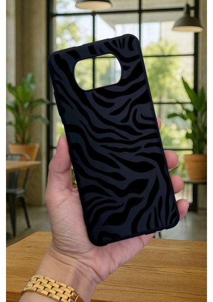 Poco X3 ve X3 Pro ile Uyumlu Zebra Desenli Silikon Darbe Emici Klasik Korumalı Rubber Kılıf