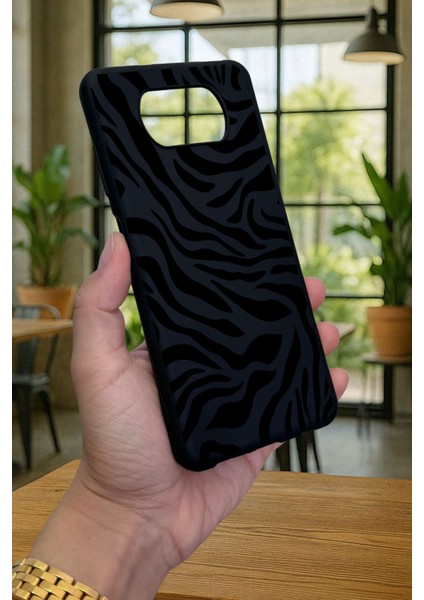 Poco X3 ve X3 Pro ile Uyumlu Zebra Desenli Silikon Darbe Emici Klasik Korumalı Rubber Kılıf modelleri