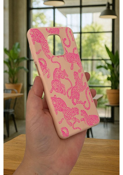 Redmi Note 9 Pro/9s Uyumlu Pembe Leopar Desenli Silikon Darbe Emici Klasik Korumalı Rubber Kılıf modelleri