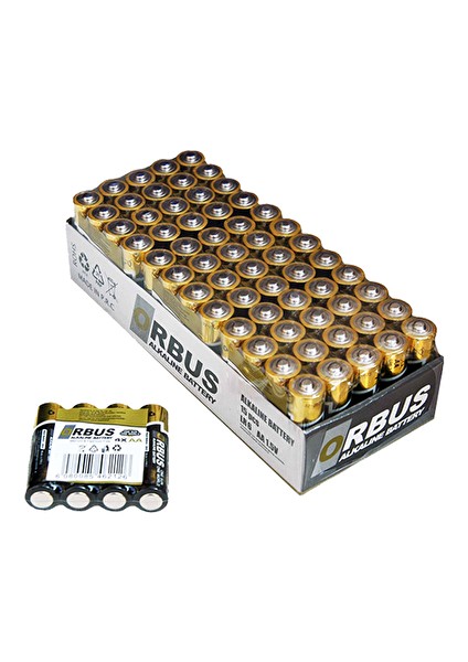 3 Adet Orbus Alkalin Pil Aa 4' Lü LR06