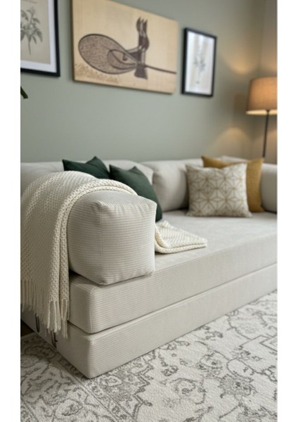 Liona 90X200 Yatak Olabilen Kanepe Modüler Çok Fonksiyonlu Aktivite Koltuk Krem fiyatları