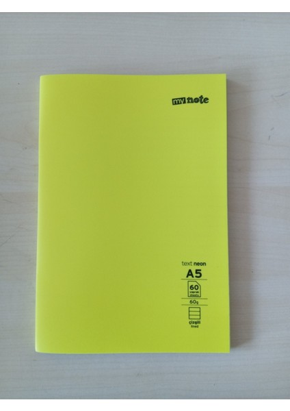 My Note Text Neon A5 60 Yaprak Çizgili Küçük Boy Defter – Ders ve Notlar Için