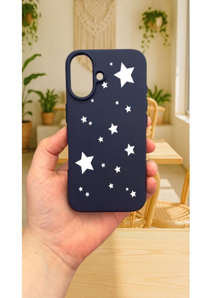 iPhone 16 - Mini Yıldız Desenli Silikon Darbe Emici Klasik Korumalı Rubber Kılıf fiyatları