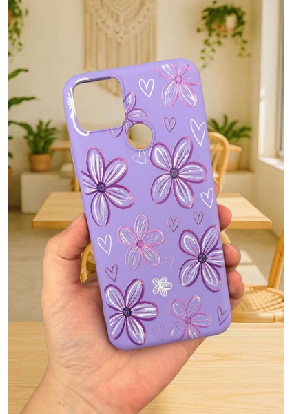 Realme C25 Uyumlu Kılıf Çiçek Desenli Silikon Darbe Emici Klasik Korumalı Rubber Kapak