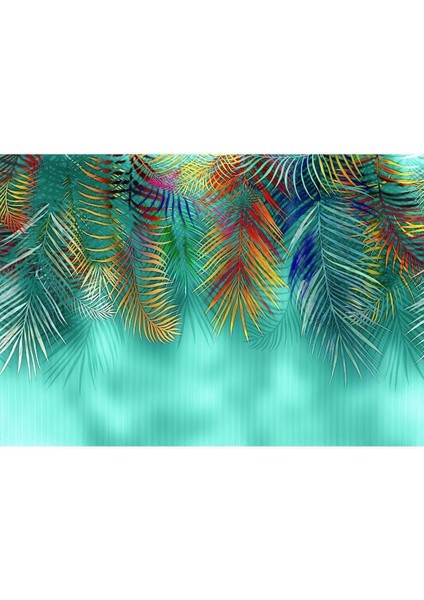 Tropik Yapraklar Desenli Silinebilir Sağlıklı Tekstil Duvar Kağıdı fiyatları