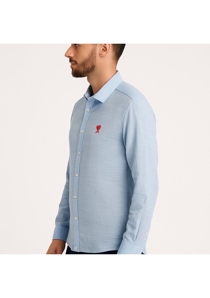 Erkek Nakışlı Keten Gömlek fiyatları