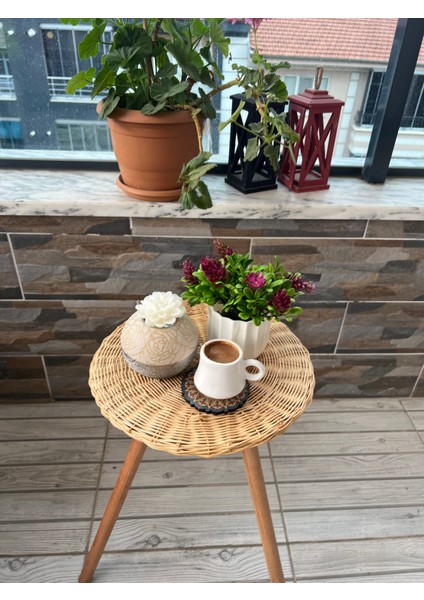 Rattan Bambu Tek Sehpa Yan Sehpa fırsatları