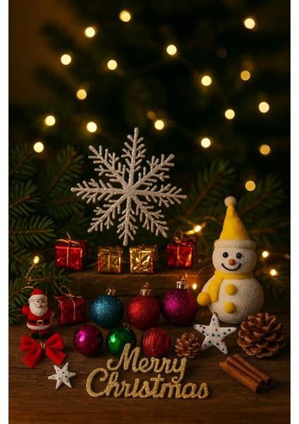 Yılbaşı Yeni Yıl Çam Ağaç Süsü 25 Parça Merry Christmas Yazılı Noel Dekoru Renkli Çam Ağacı Süsleri fiyatları
