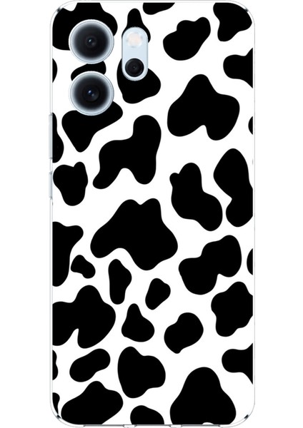 Oppo Reno 14F Uyumlu Inek Desenli Tasarımlı Baskılı Silikon Kılıf