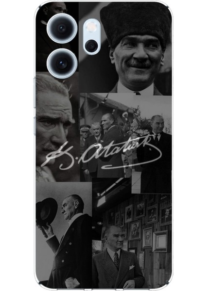Oppo Reno 14F Uyumlu Kemal Atatürk Imza Baskılı Silikon Kılıf