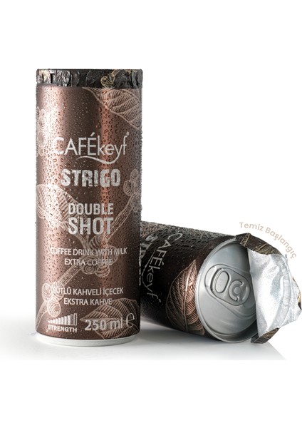 Bedbox Cafekeyf Double Shot Ekstra Kahveli Sütlü ve Kahveli Içecek 250 ml 12 Li Paket