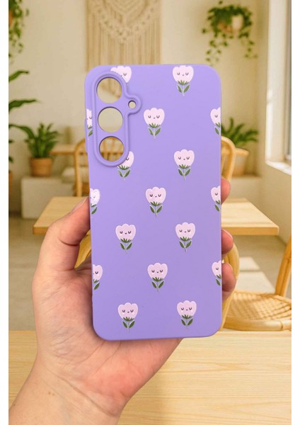 Samsung Galaxy A55 - Mini Lale Desenli Silikon Darbe Emici Klasik Korumalı Rubber Kılıf fiyatları