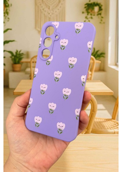 Samsung Galaxy A55 - Mini Lale Desenli Silikon Darbe Emici Klasik Korumalı Rubber Kılıf fırsatları