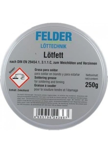 Felder Lötfett Lehim Pastası 250 gr
