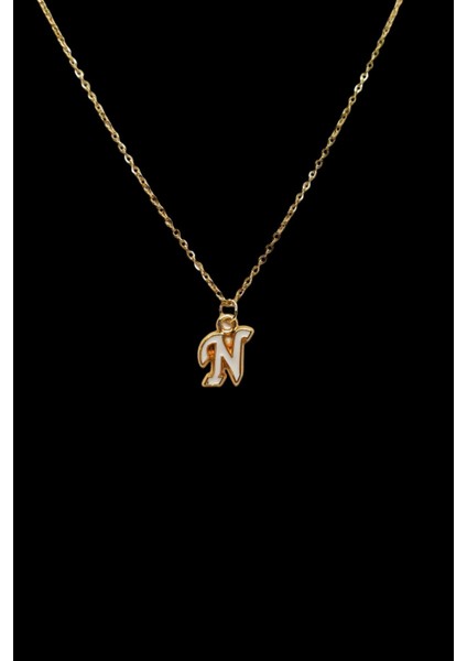 N Harfi Mineli 316L Paslanmaz Çelik Zincir Altın Kaplama Kolye Hediye Kalp Sevgili Eş fiyatları