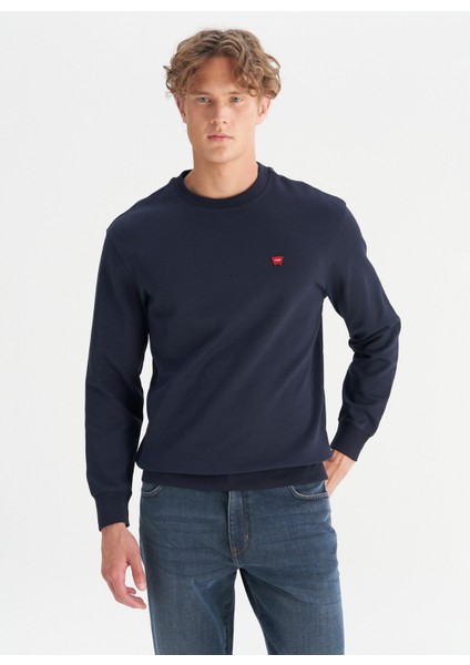 Bisiklet Yaka Lacivert Erkek Sweatshırt W2520255410 Lacivert Sweatshirt