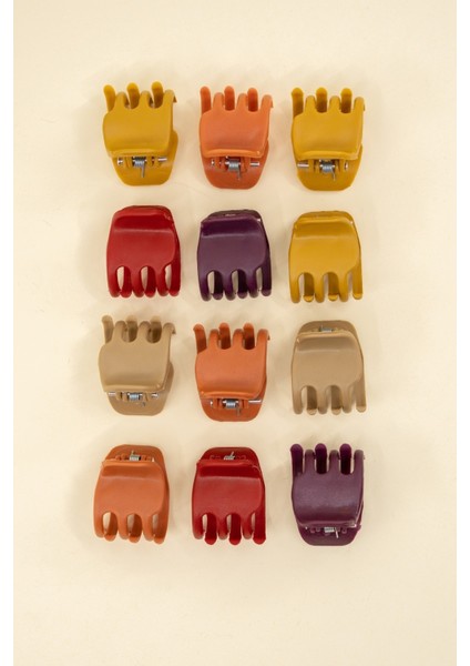 Kadın 12'li Renkli Tırmık Toka Seti fiyatları