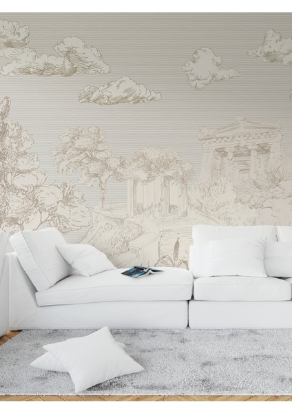 Antik Yunan Manzaralı Tek Parça Duvar Kağıdı -Isı ve Ses Yalıtımı Yırtılmaz fiyatları