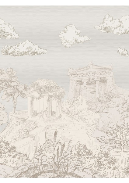 Antik Yunan Manzaralı Tek Parça Duvar Kağıdı -Isı ve Ses Yalıtımı Yırtılmaz modelleri