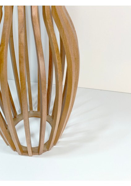 Palermo Yuvarlak Modern Klasik Rustik Retro Vintage Naturel Dekoratif Ahşap Çıtalı Yan Mantar Sehpa fırsatları