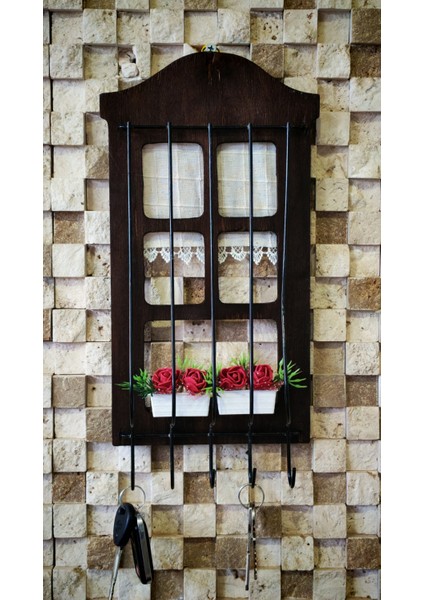 Kahverengi Duvar Anahtarlık, Çiçek Saksı, Perdeli fiyatları