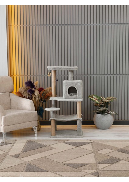 Çok Katlı Yıkanabilir Kedi Tırmalama ve Oyun Evi- Dubai Gri modelleri