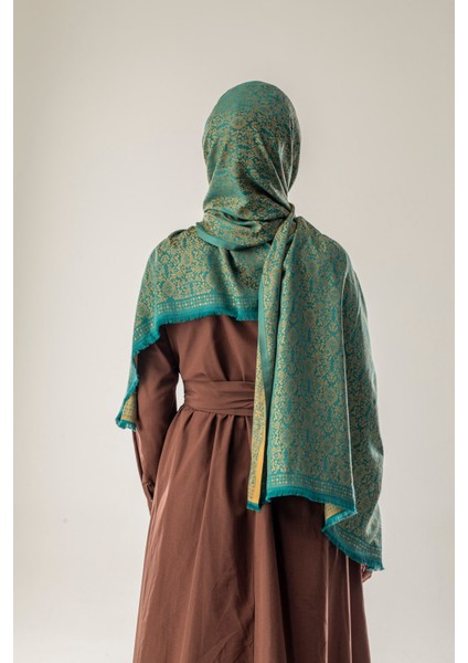 Olive Dusk Desenli Dokuma Pamuk Şal modelleri