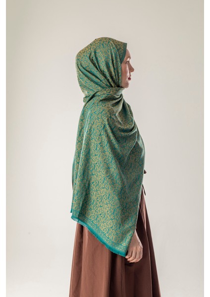 Olive Dusk Desenli Dokuma Pamuk Şal fırsatları