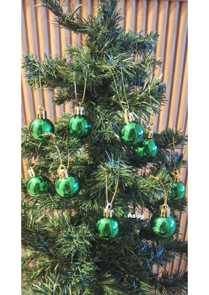 Yılbaşı Süsü Mavi Işıltılı Renkli Cici Top 3 cm 9lu Yılbaşı Yeni Yıl Çam Ağacı Süsü