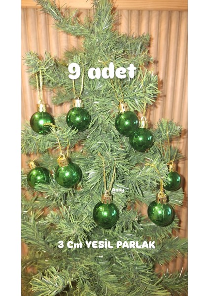 Yılbaşı Süsü Mavi Işıltılı Renkli Cici Top 3 cm 9lu Yılbaşı Yeni Yıl Çam Ağacı Süsü modelleri