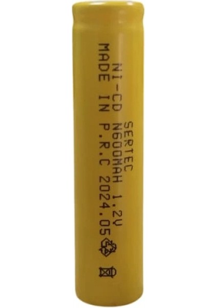 1.2V 600 Mah - N Boy - Ni-Cd Şarjlı Pil - (Başsız / Flat Head)