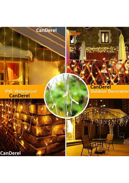 8 Fonksiyonlu Perde LED Işık 4 Metre Genişlik 50X60X70 Saçak Gün Işığı - 96 Ledli Saçaklı LED fırsatları