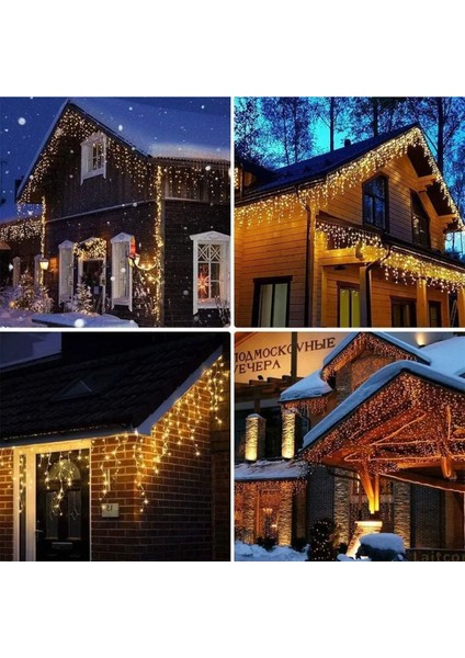 8 Fonksiyonlu Perde LED Işık 4 Metre Genişlik 50X60X70 Saçak Gün Işığı - 96 Ledli Saçaklı LED