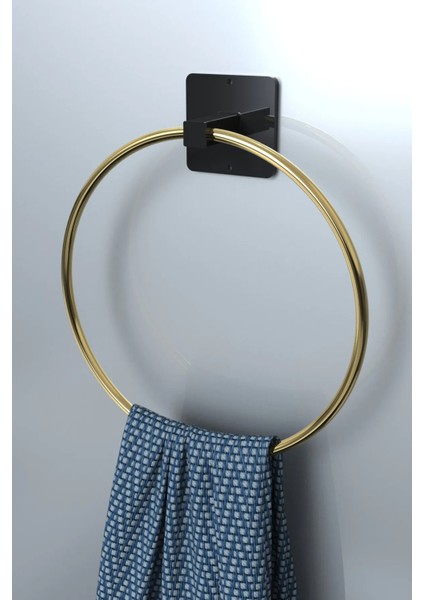 Yapışkanlı Paslanmaz Gold Uzun Havluluk Wc Kağıtlık ve Çember Havluluk Banyo Mutfak 3'lü Set modelleri