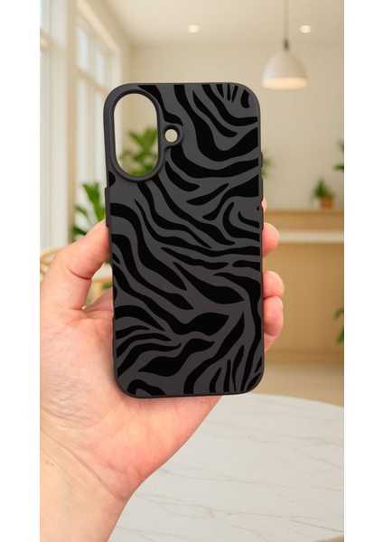 iPhone 16 Plus - Zebra Desenli Silikon Darbe Emici Klasik Korumalı Rubber Kılıf fiyatları