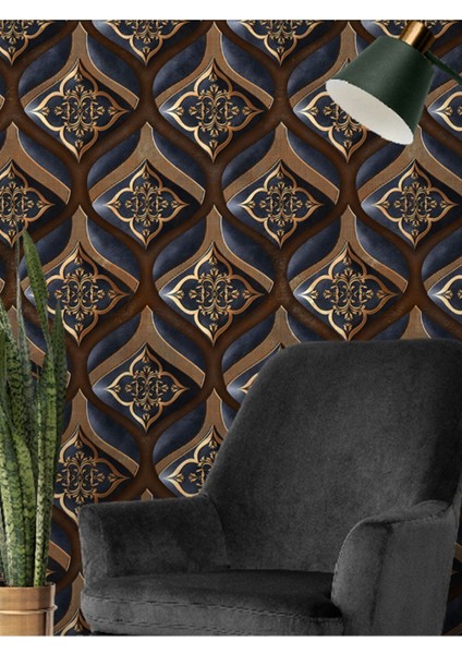 3 Boyutlu Kraliyet Desenli Silinebilir Sağlıklı Tekstil Duvar Kağıdı